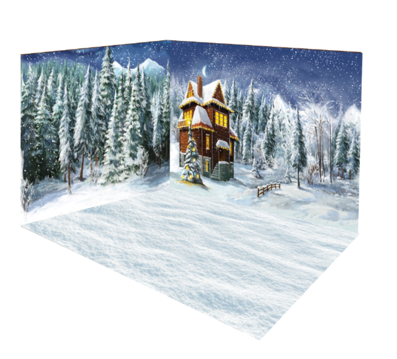 Kate Christmas Farm Winter Forest Tree-Raumset - Kate Backdrop.de