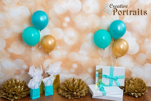 Kate Minze und Gold ersten Geburtstag cake smash Hintergrund entworfen von Tyna Photography - Kate Backdrop.de