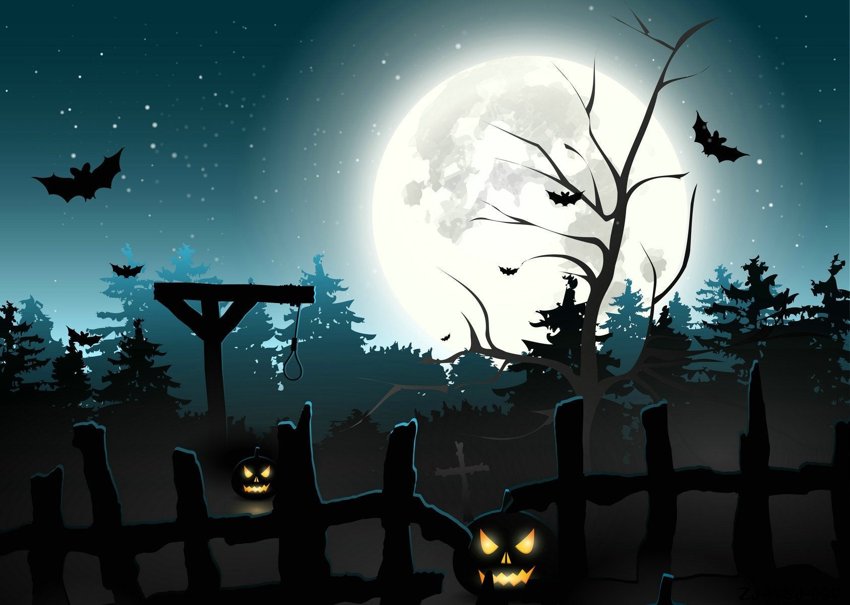 Katebackdrop:Kate Halloween photo backdrop moon horrible night