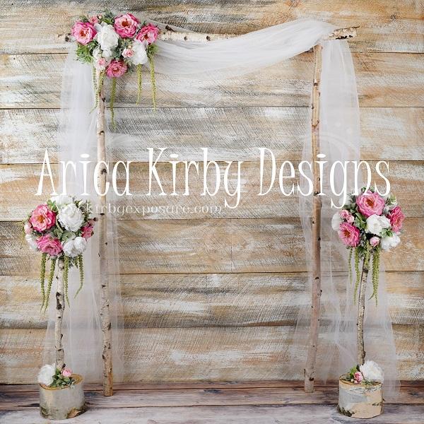 Kate Whimsical Birch Hochzeitshintergrund entworfen von Arica Kirby