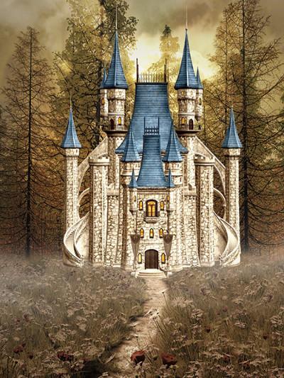 Katebackdrop:Kate Children Retro Style Castle Photography Disney Backdrops