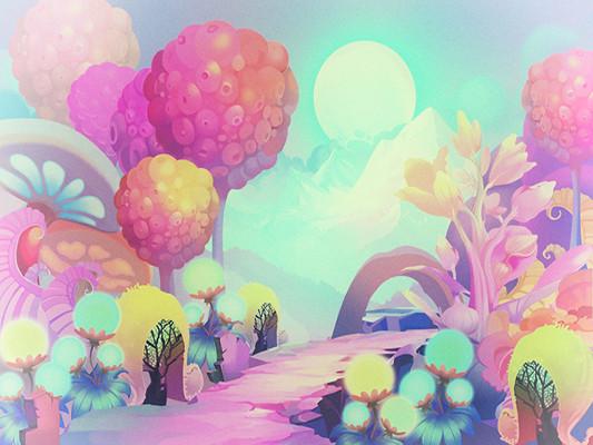 Katebackdrop:Kate Comic Forest Colorful Moon Backdrop For Children Photos