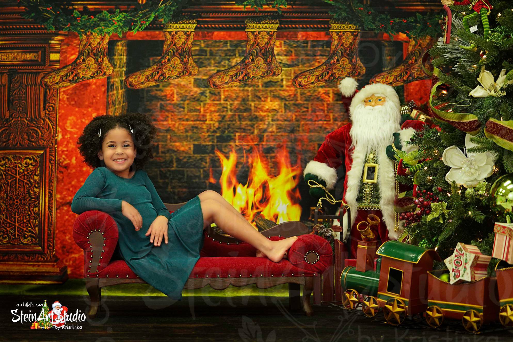 Kate Weihnachten kamin Strumpf Hintergrund Fotografie - Kate Backdrop.de