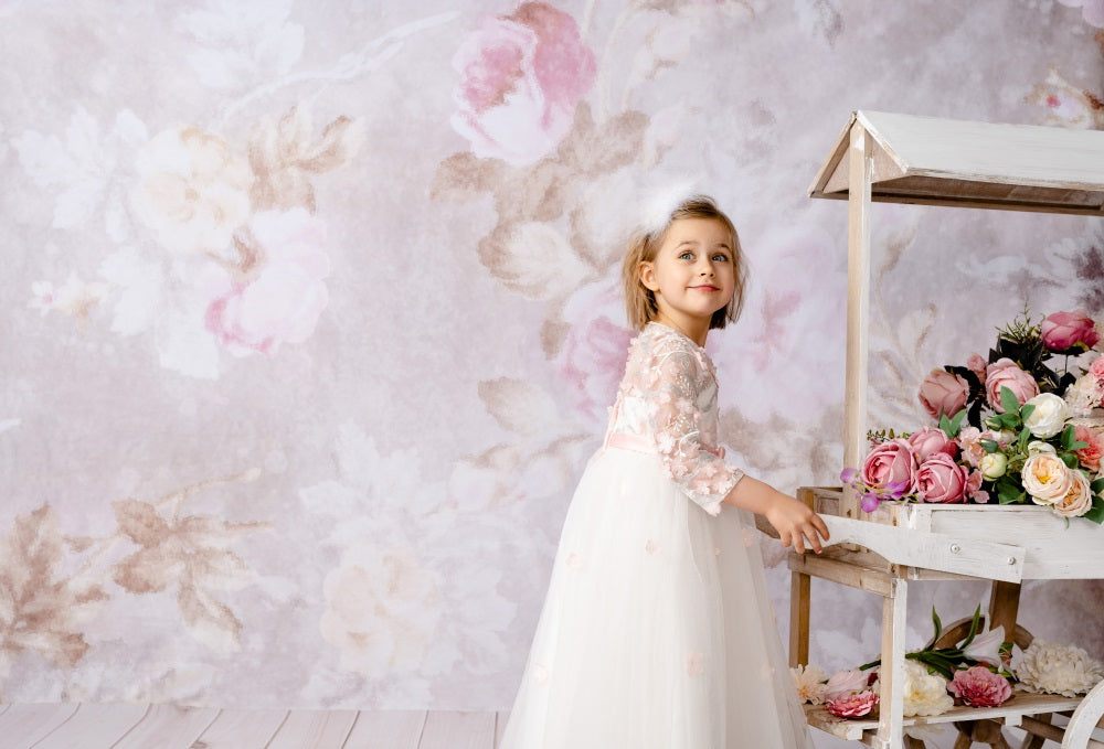 Kate Hochzeit Retro Blumen Hintergrund für Fotografie von JFCC - Kate Backdrop.de