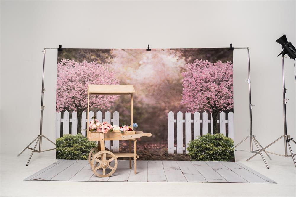 Kate Frühling Garten Kirschblüten Hintergrund für Fotografie - Kate Backdrop.de