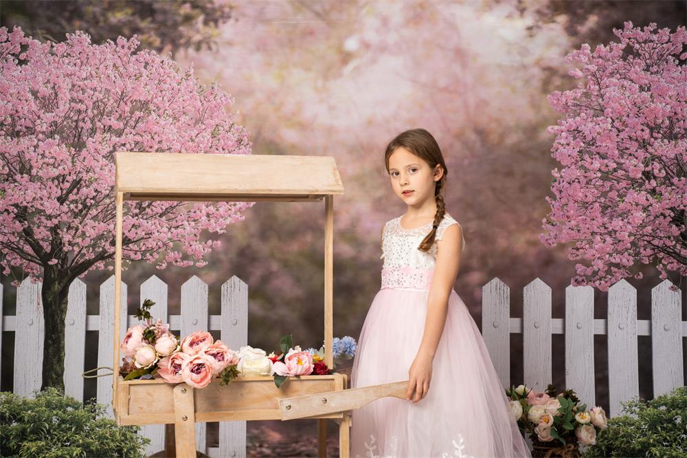 Kate Frühling Garten Kirschblüten Hintergrund für Fotografie - Kate Backdrop.de