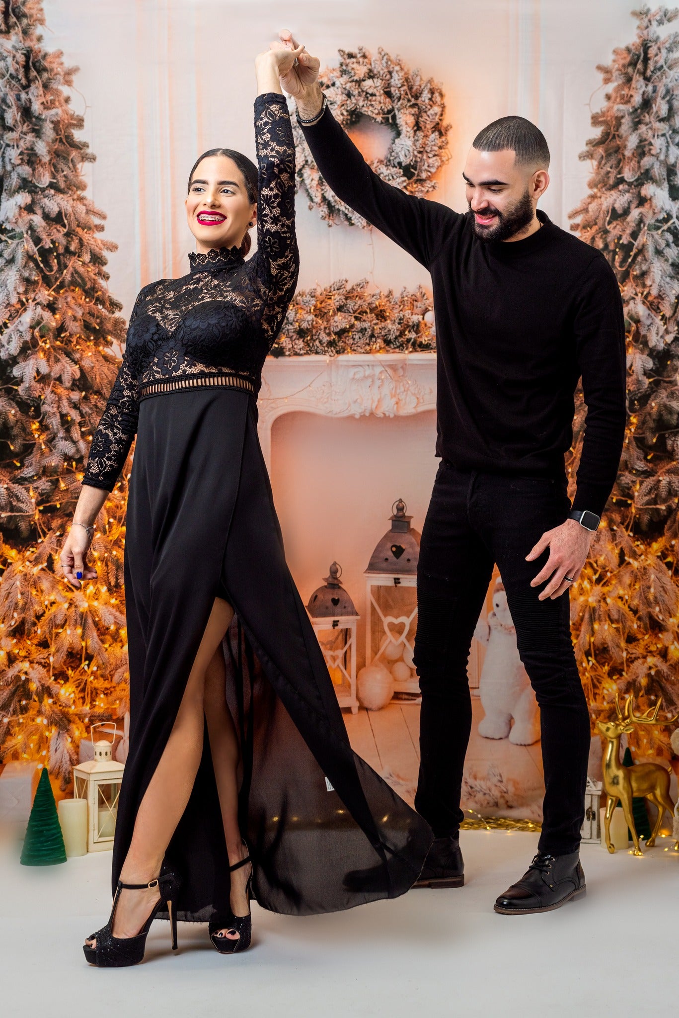 Kate Weihnachten weißer Kaminhintergrund für Fotografie