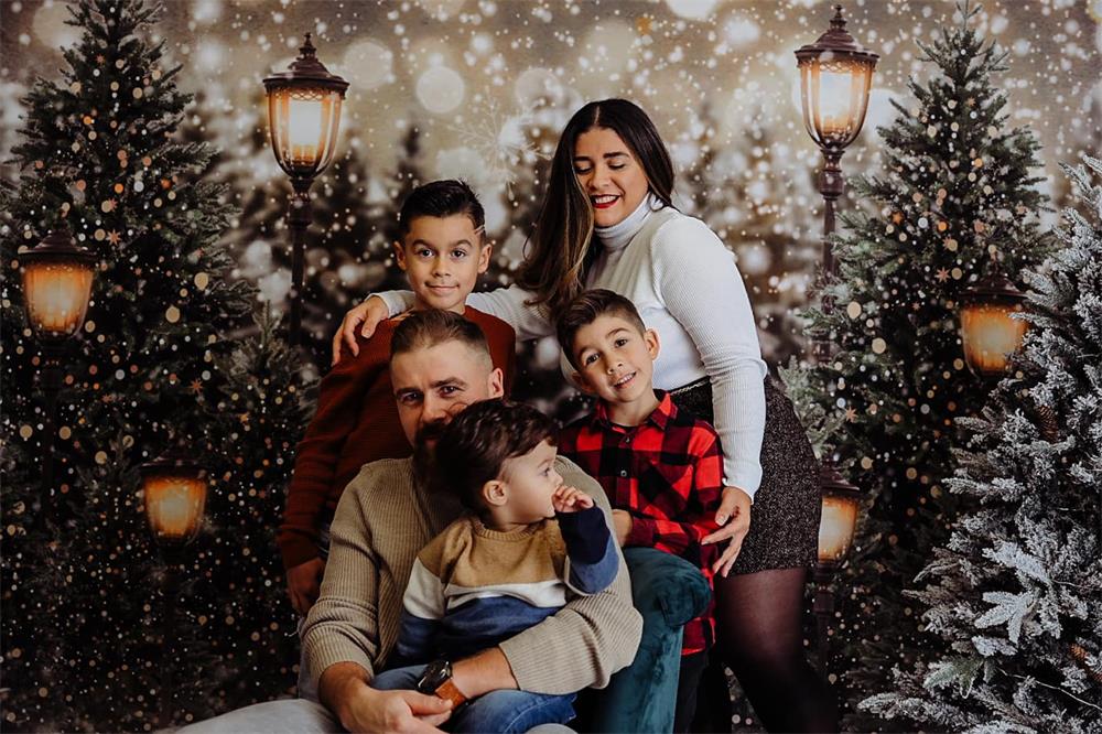 Kate Weihnachten Schneewald Lichter Hintergrund für Fotografie - Kate Backdrop.de
