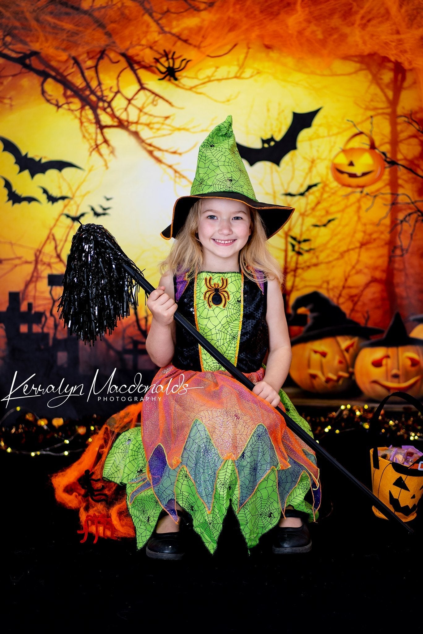 Kate Halloween Fledermäuse Kürbis Hintergrund von Chain Photography - Kate Backdrop.de