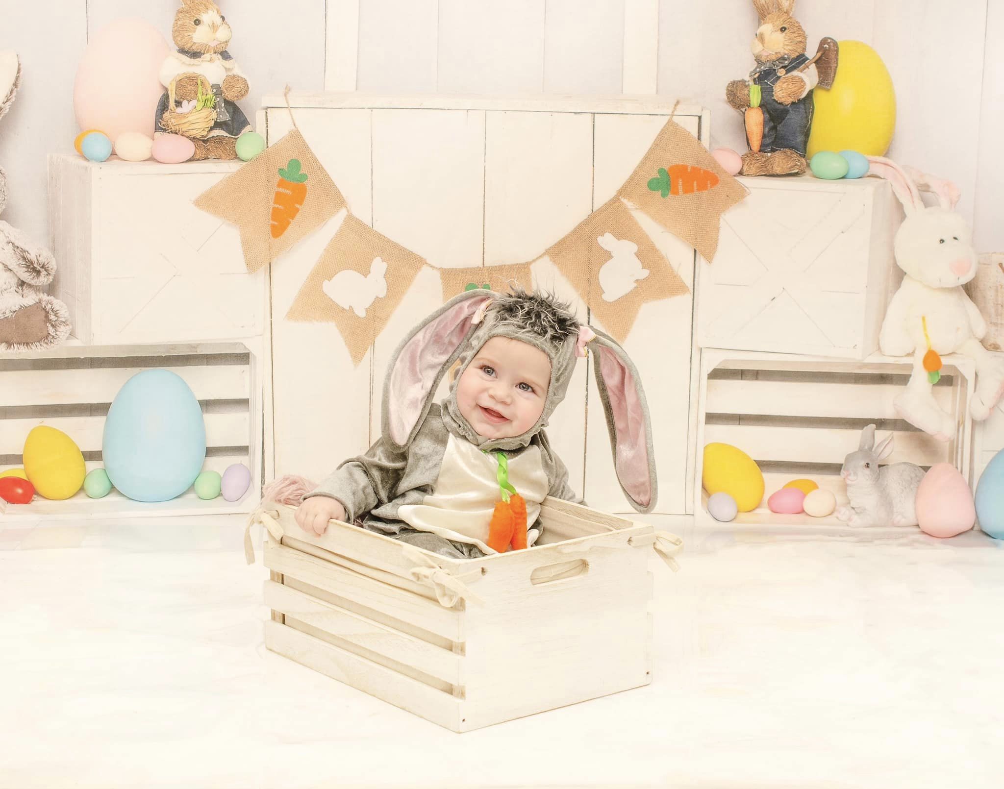 Kate Weiß Ostern Hase Ei Stand Hintergrund von Emetselch - Kate Backdrop.de