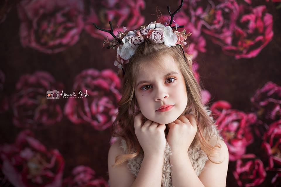 Kate Red Retro Blumen Valentinstag Hintergrund für Fotografie von Jerry_Sina entworfen - Kate Backdrop.de