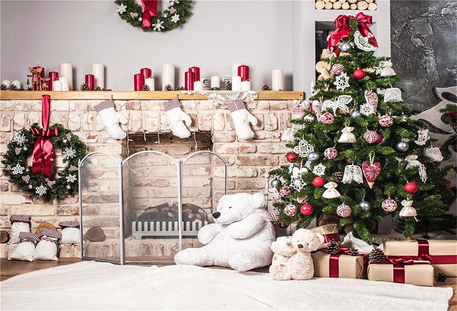 Katebackdrop:Kate Tree Gift White Wall Backdrop for Christmas Photography