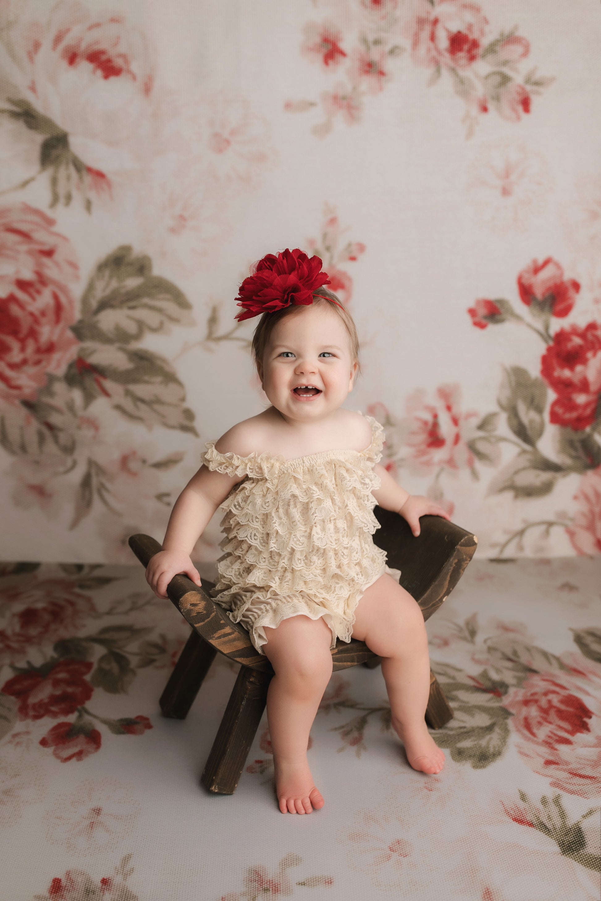 Kate Hintergrund mit Blumenmuster+ Gummibodenmatte mit Blumenmuster - Kate Backdrop.de