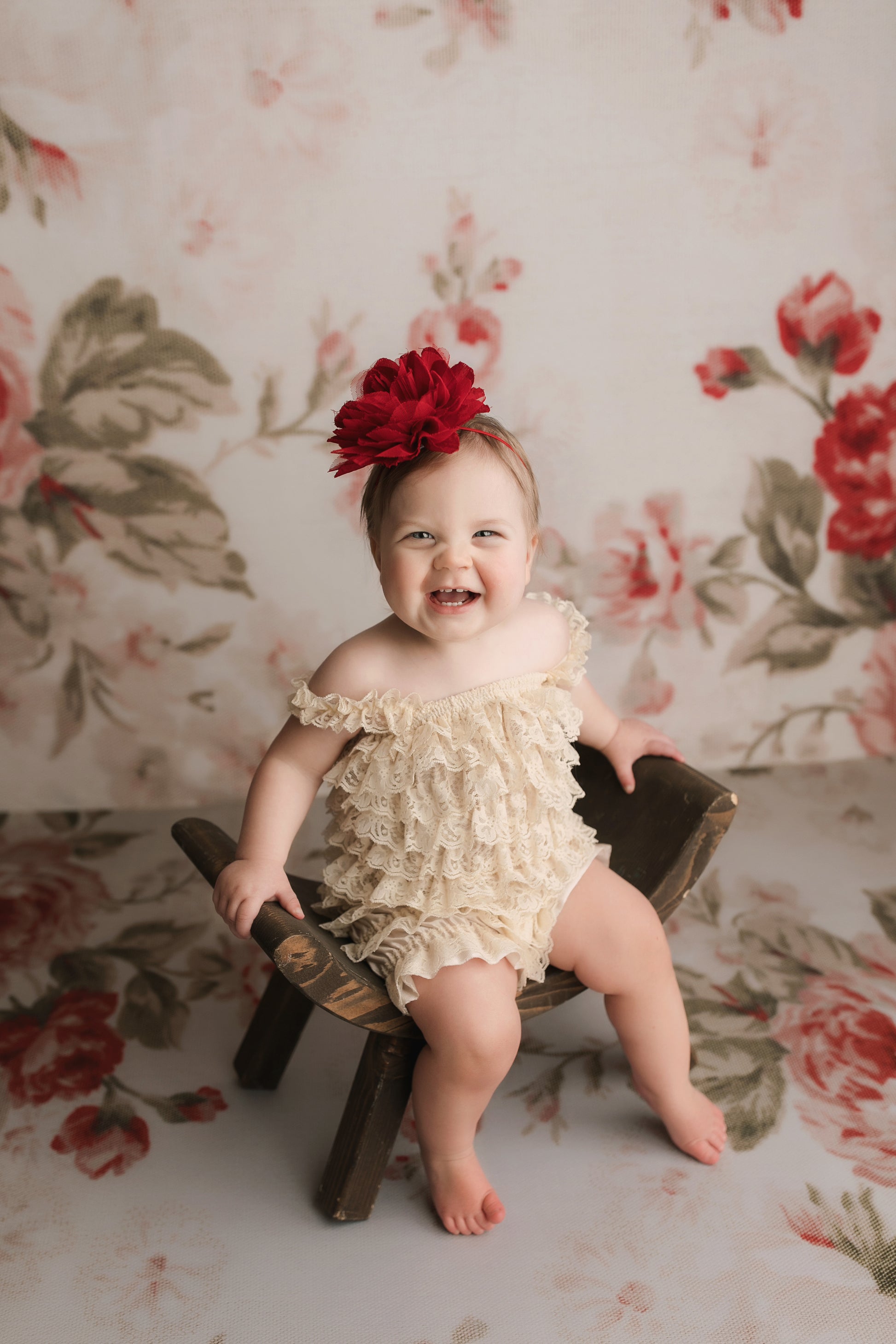 Kate Hintergrund mit Blumenmuster+ Gummibodenmatte mit Blumenmuster - Kate Backdrop.de