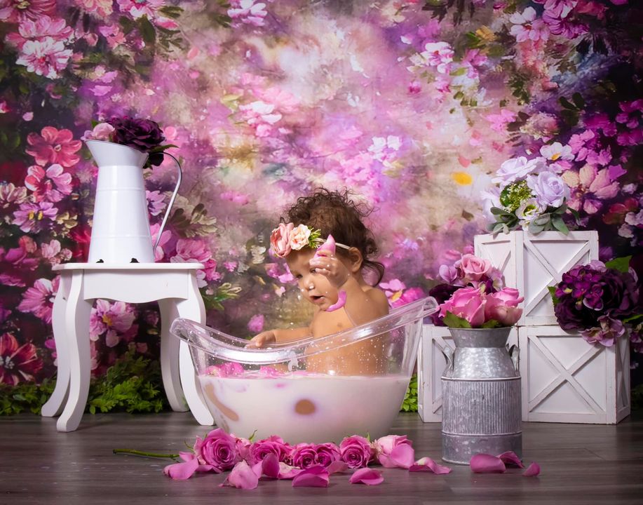 Kate Fantasie lila Blumen Valentinstag Hintergrund für Fotografie - Kate Backdrop.de