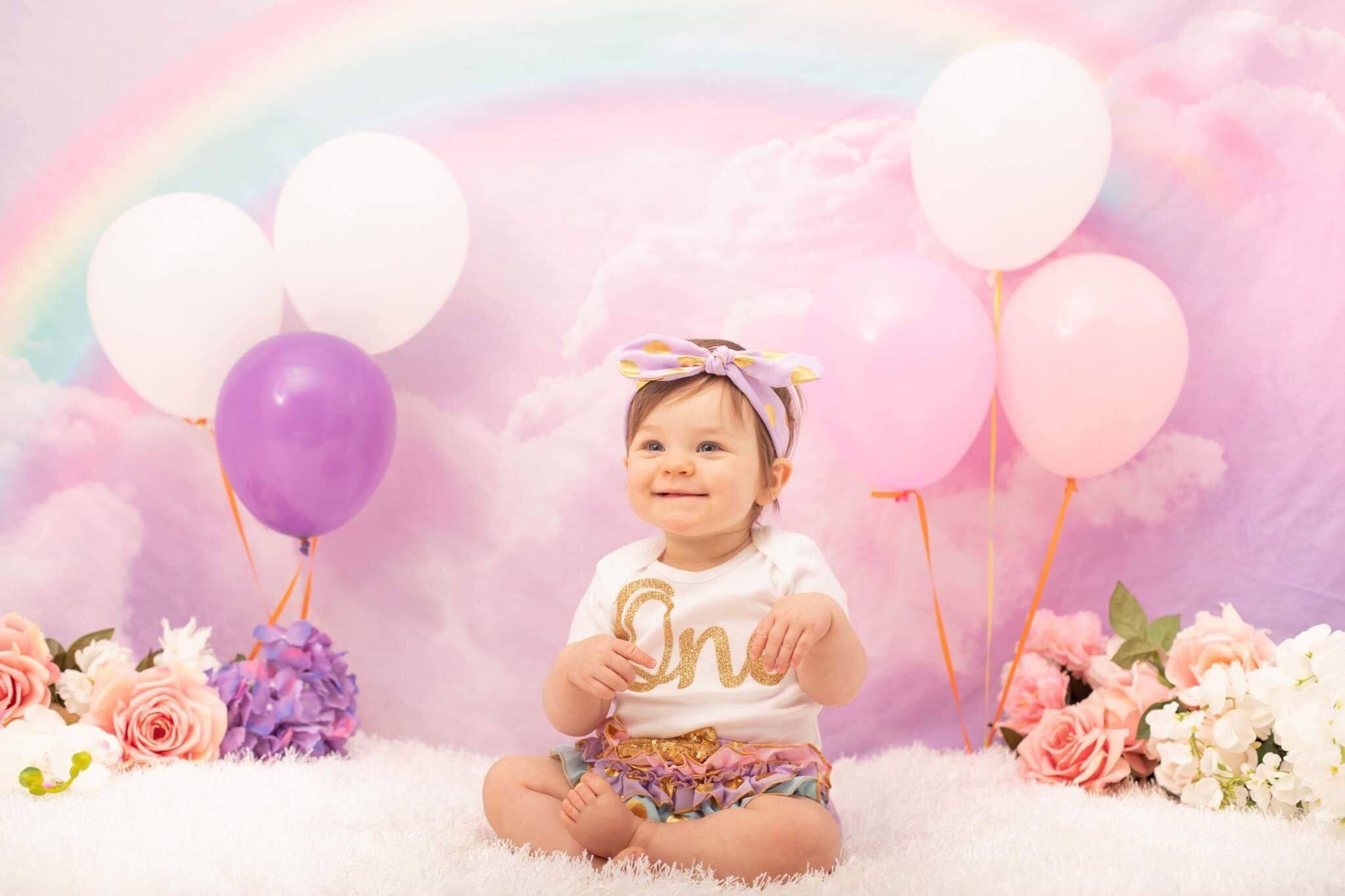 Katebackdrop鎷㈡綖Kate Pink Cloud Sky Colored Rainbow Backdrops Newborn/Cake Smash