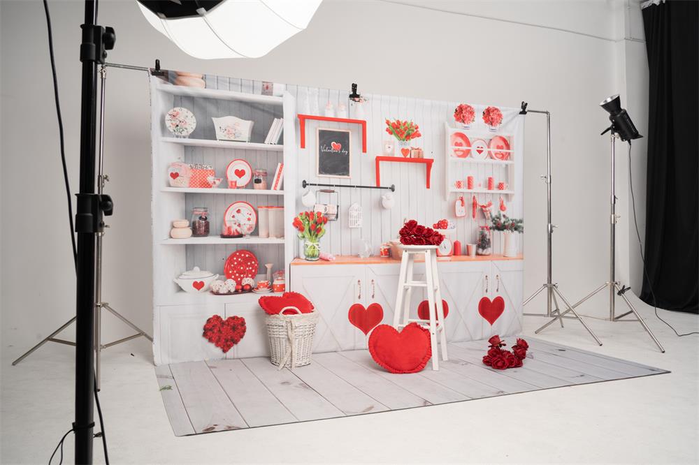 Kate Valentinstag Liebe Backen Küche Hintergrund für die Fotografie - Kate Backdrop.de