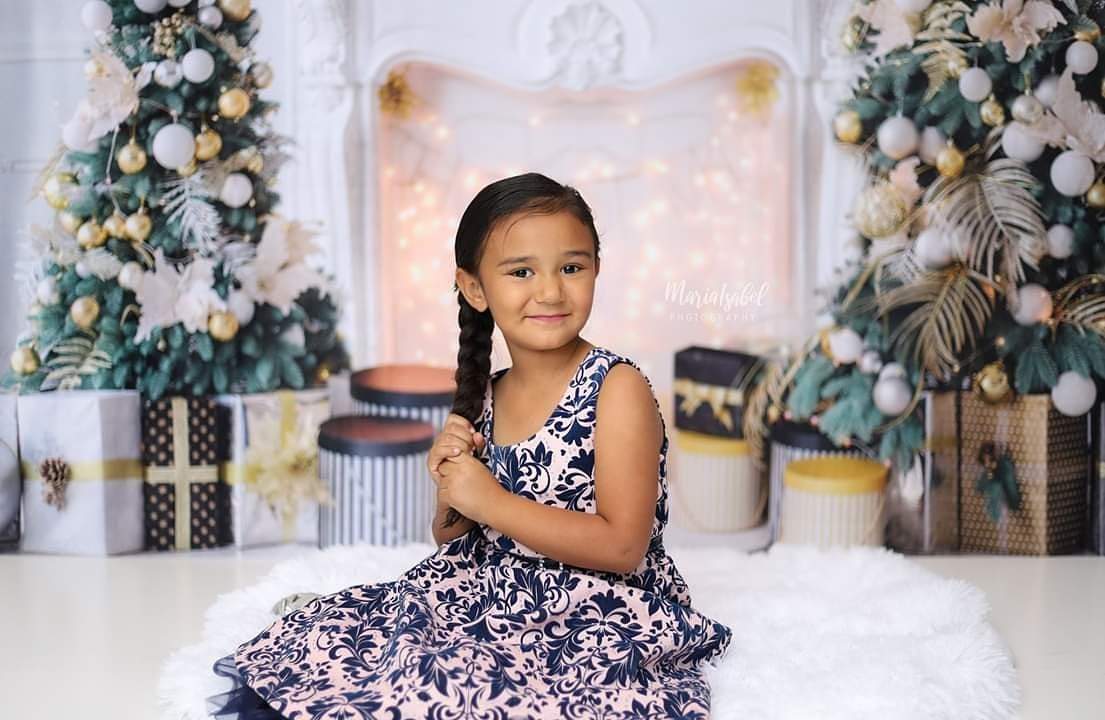 Katebackdrop£ºKate Christmas White Room Pinetrees Gifts Decoration Backdrop for Photography