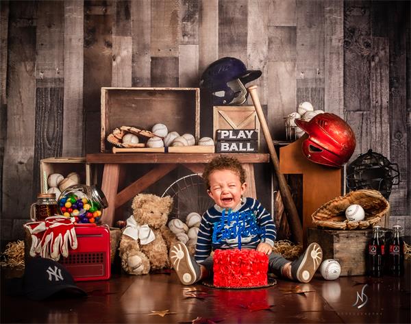 Kate Weinlese Baseball Sport Hintergrund entworfen von Mandy Ringe Photography - Kate Backdrop.de