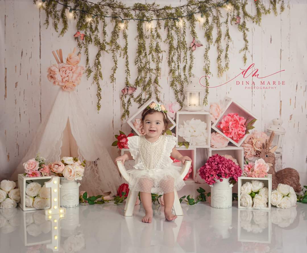 Kate Muttertag Boho Blumen Frühling Hintergrund von Lisa B - Kate Backdrop.de