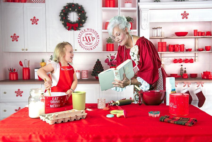 Kate Weiß Weihnachten Küche Hintergrund von Prettyspace - Kate Backdrop.de