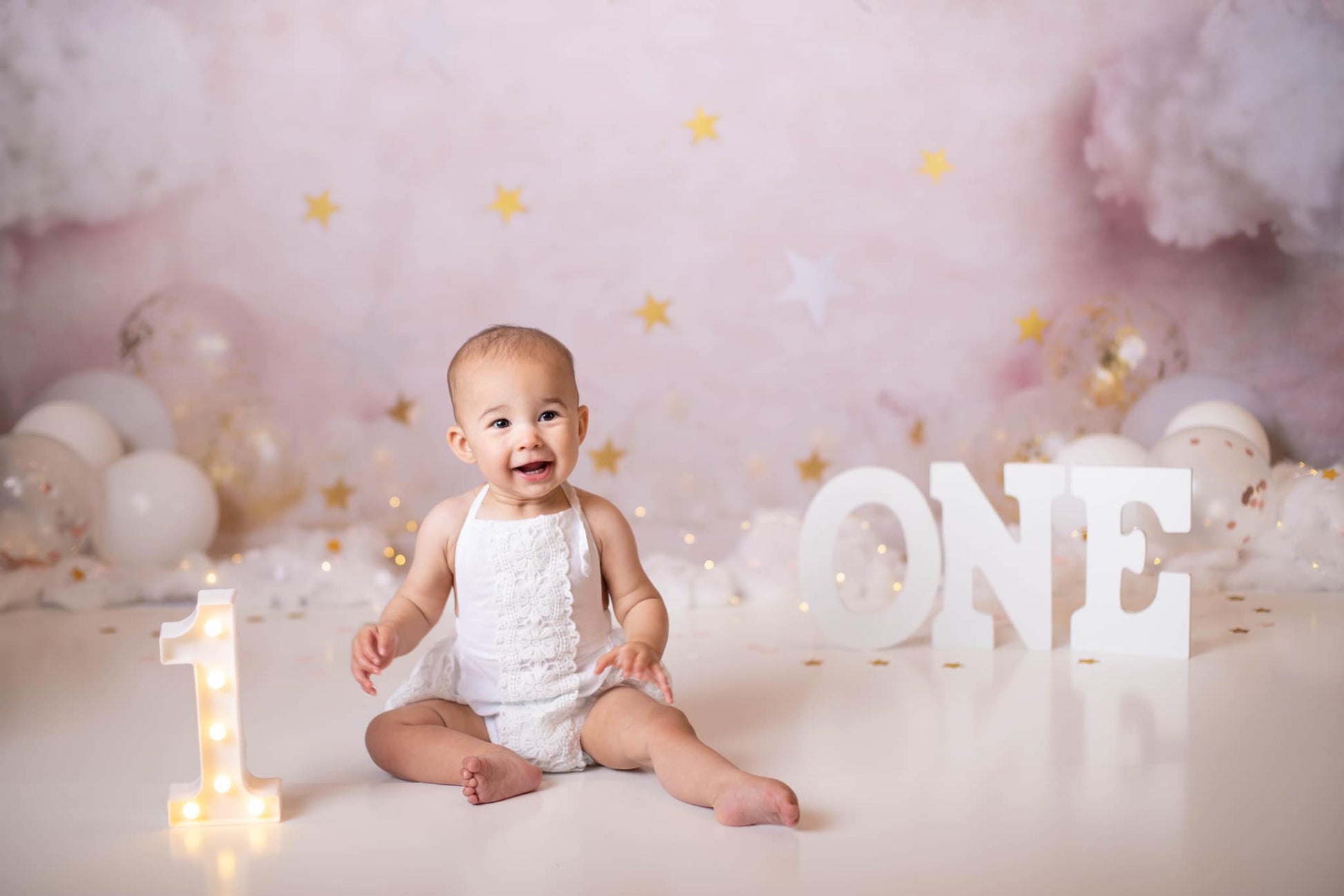 Kate rosa Wolkensterne Hintergrund Entworfen von Rose Abbas - Kate Backdrop.de