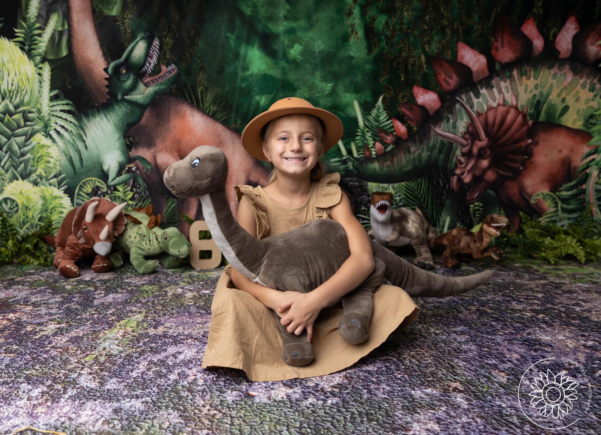 Kate Frühling Dschungel Abenteuer Dinosaurier Hintergrund von Mandy Ringe - Kate Backdrop.de