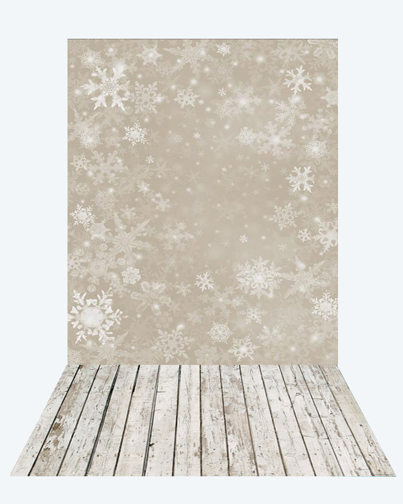 Kate Winter Schneeflocke Hintergrund+ Weißes Holz Gummimatte