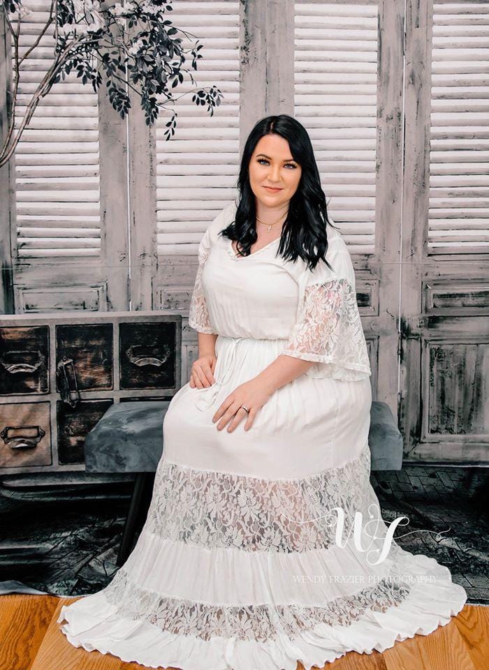 Kate Hölzerner weißer Tür-Hintergrund-dunkler Boden Innen - Kate Backdrop.de