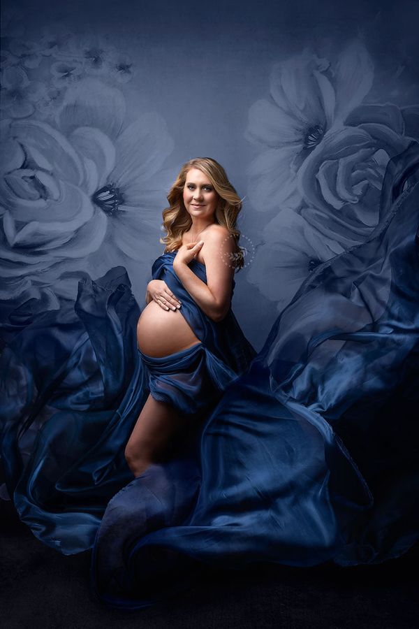 Kate fine art Blumen Blauer Hintergrund Porträtfotografie - Kate Backdrop.de