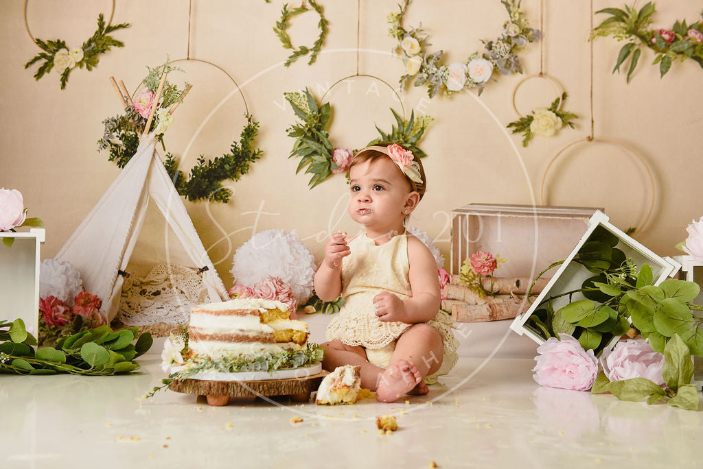 Kate Boho Frühling Blumenreifen Hintergrund Entworfen von Mandy Ringe Photography - Kate Backdrop.de