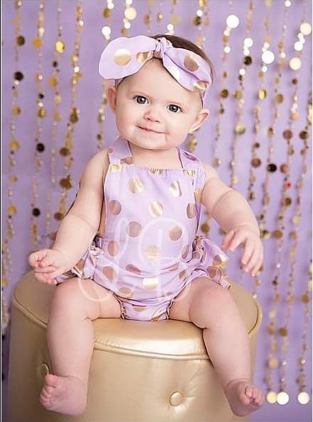 Kate Lila goldene Punkte Kinder Hintergrund Geburtstag für die Fotografie von Lisa B - Kate Backdrop.de