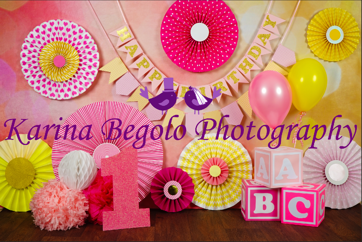 Kate 1st Birthday Flowers Backdrop entworfen von Karina Begolo Fotografie - Kate Backdrop.de