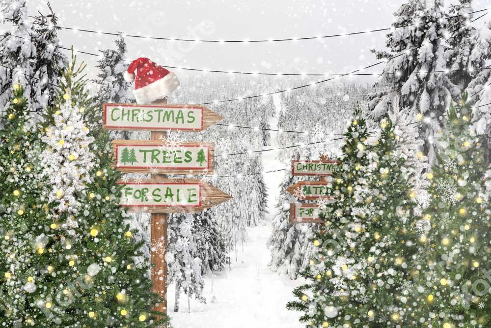 Kate Weihnachtsbaum Schnee Hintergrund Weihnachten Winter von Chain Photography - Kate Backdrop.de