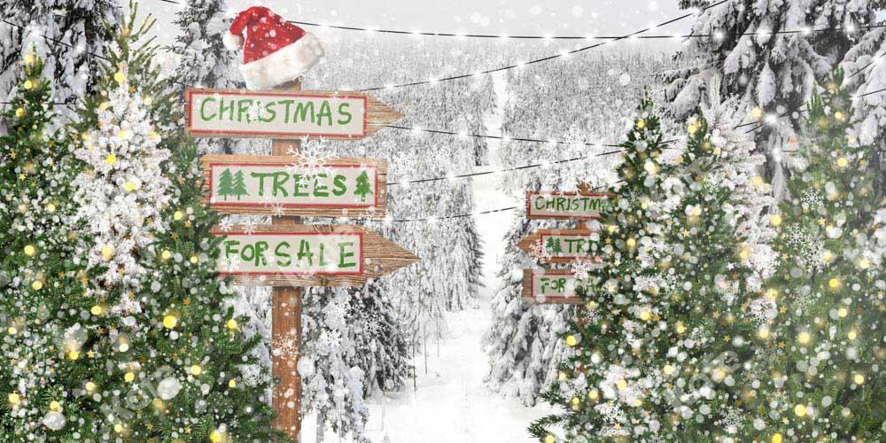 Kate Weihnachtsbaum Schnee Hintergrund Weihnachten Winter von Chain Photography - Kate Backdrop.de