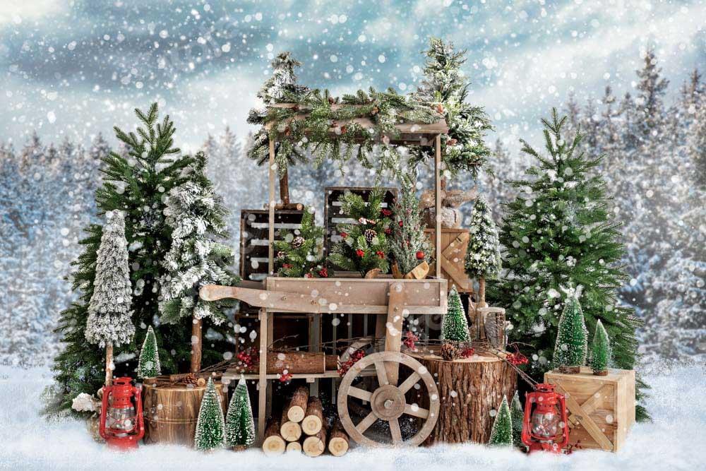 Kate Weihnachtsbäume Weihnachten Hintergrund Winter Schnee von Emetselch - Kate Backdrop.de