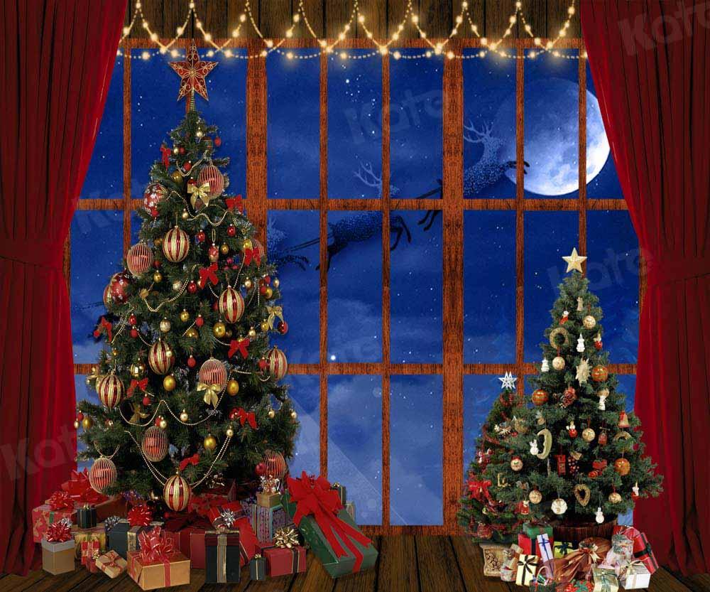 Kate Weihnachten Fenster hintergrund Mond für Fotografie von Chain Photography - Kate Backdrop.de