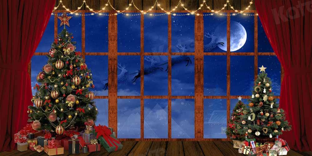 Kate Weihnachten Fenster hintergrund Mond für Fotografie von Chain Photography - Kate Backdrop.de