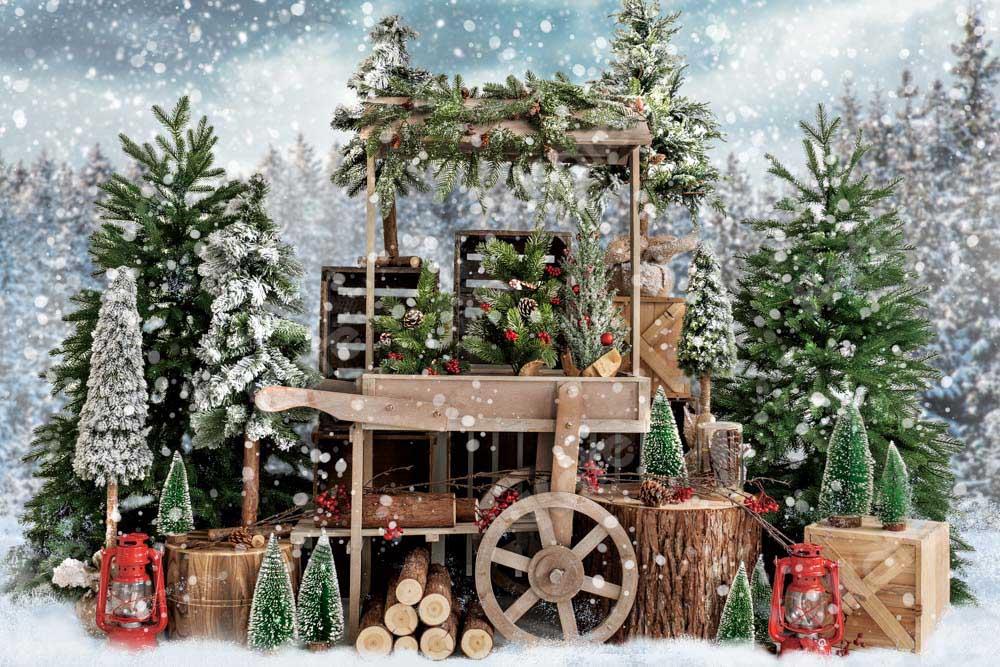 Kate Weihnachtsbäume Weihnachten Hintergrund Winter Schnee von Emetselch - Kate Backdrop.de