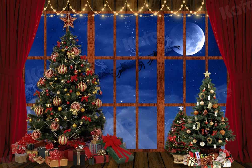 Kate Weihnachten Fenster hintergrund Mond für Fotografie von Chain Photography - Kate Backdrop.de