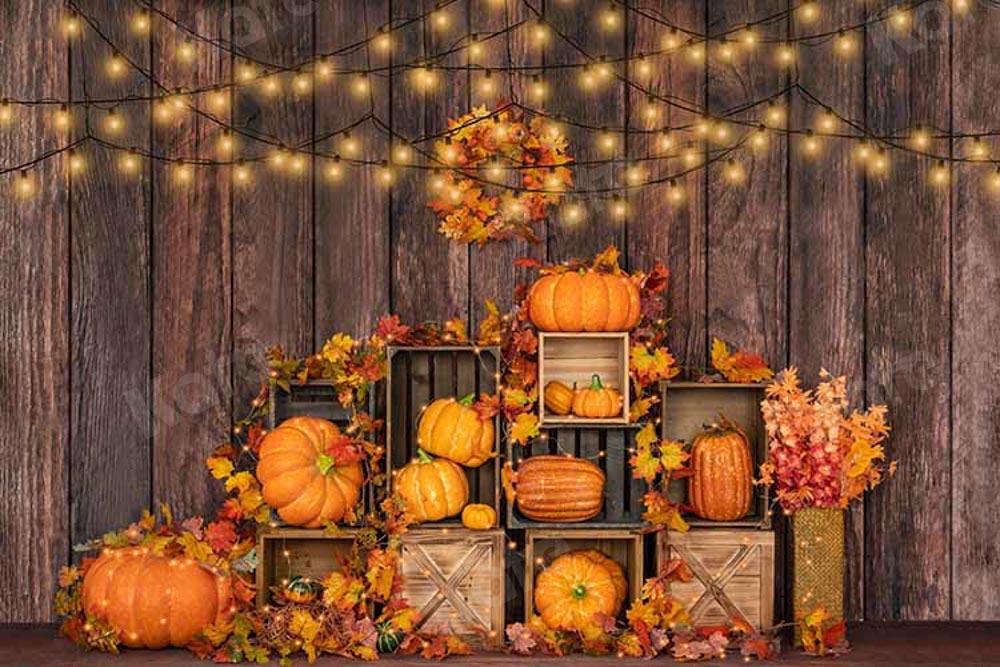 Kate Halloween Kürbis Hintergrund Herbst Holz von Emetselch - Kate Backdrop.de