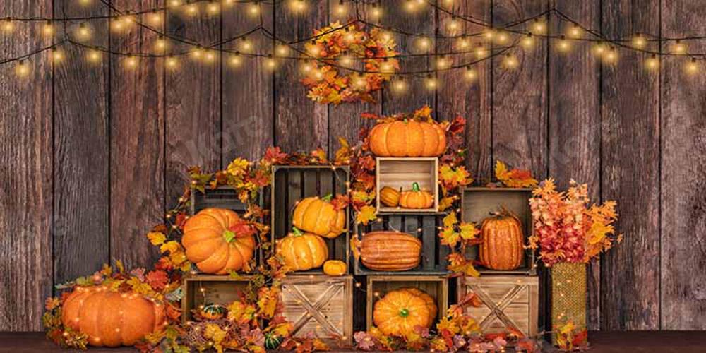 Kate Halloween Kürbis Hintergrund Herbst Holz von Emetselch - Kate Backdrop.de