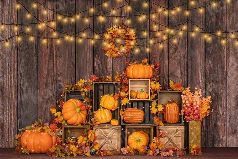 Kate Halloween Kürbis Hintergrund Herbst Holz von Emetselch - Kate Backdrop.de