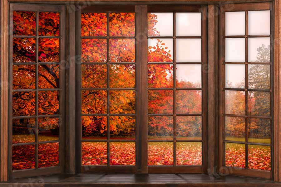 Kate Herbst Hintergrund außerhalb Fenster für die Fotografie - Kate Backdrop.de