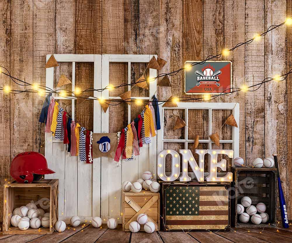 Kate Sport Baseball Hintergrund Junge Geburtstag Cake Smash von Emetselch - Kate Backdrop.de