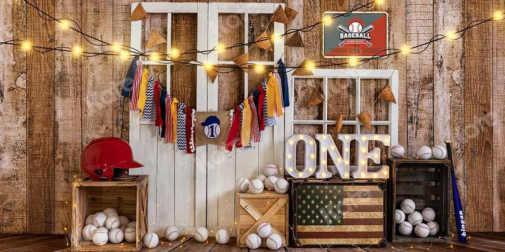 Kate Sport Baseball Hintergrund Junge Geburtstag Cake Smash von Emetselch - Kate Backdrop.de