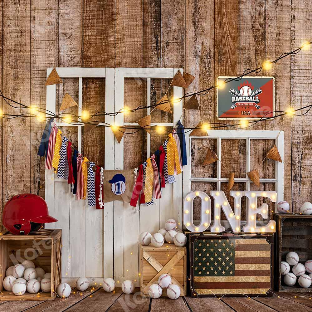 Kate Sport Baseball Hintergrund Junge Geburtstag Cake Smash von Emetselch - Kate Backdrop.de