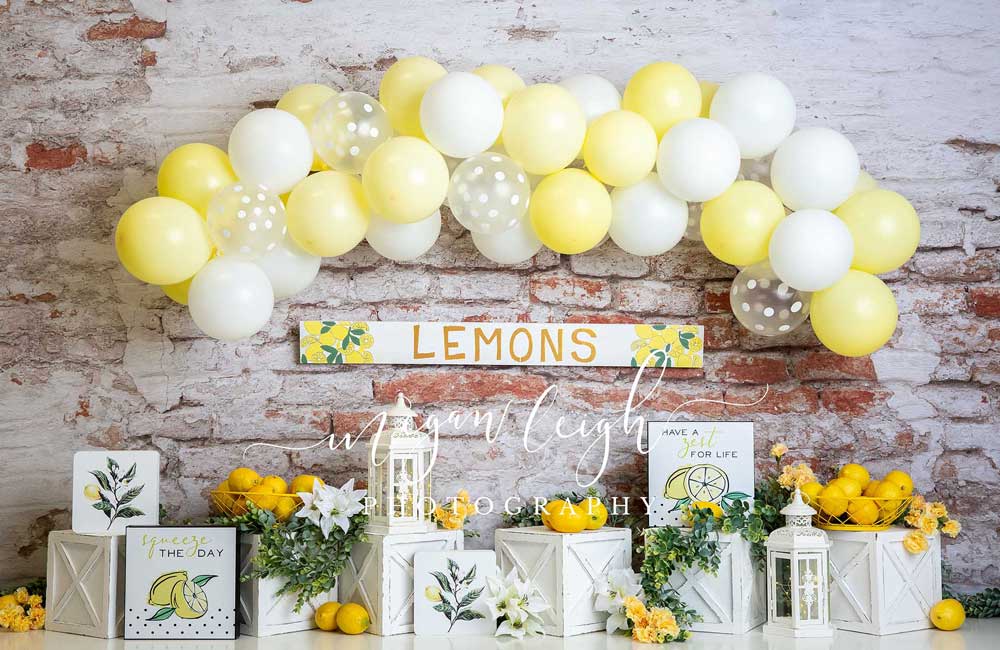 Kate Cake Smash Hintergrund Geburtstag Zitronen von Megan Leigh Photography - Kate Backdrop.de