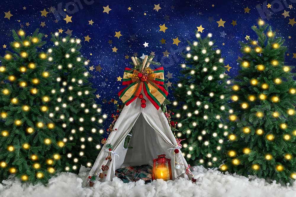 Kate Weihnachten Winter Hintergrund Zelt Stern Nacht von Emetselch - Kate Backdrop.de