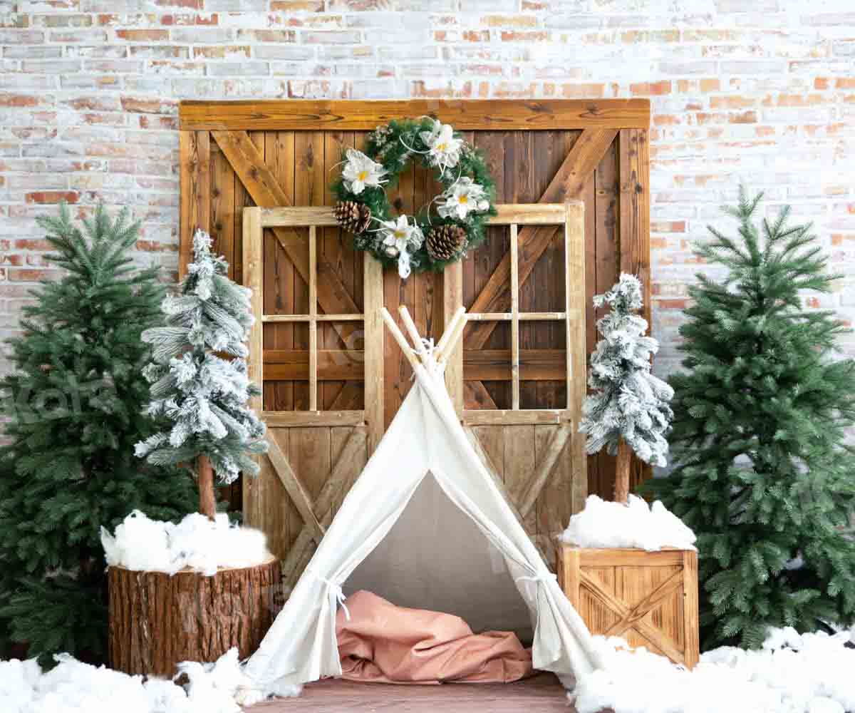 Kate Weihnachten Schnee Hintergrund Winterzelt von Emetselch - Kate Backdrop.de